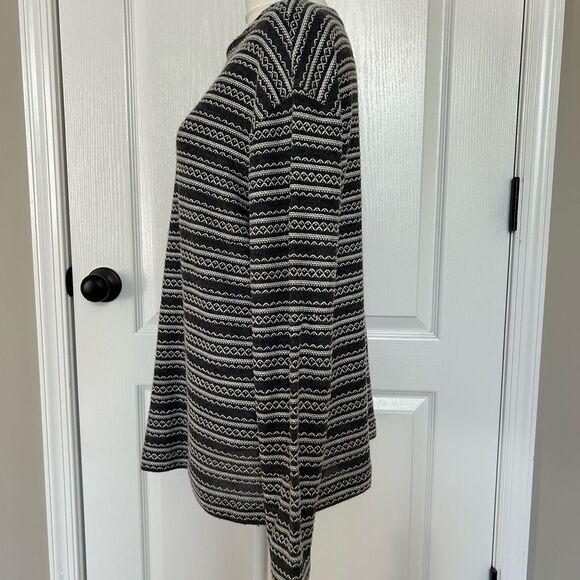 J. Jill Women’s Gray & White Patterned Long Sleeve Top Cotton Blend Size Medium - Picture 4 of 12